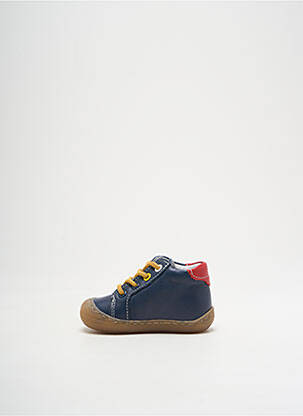 Bottillons tissage satiné bout rond bleu BELLAMY garçon