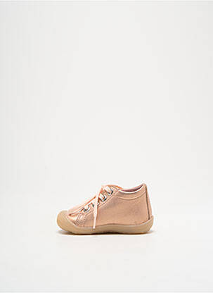 Bottillons tissage satiné bout rond rose LITTLE MARY fille