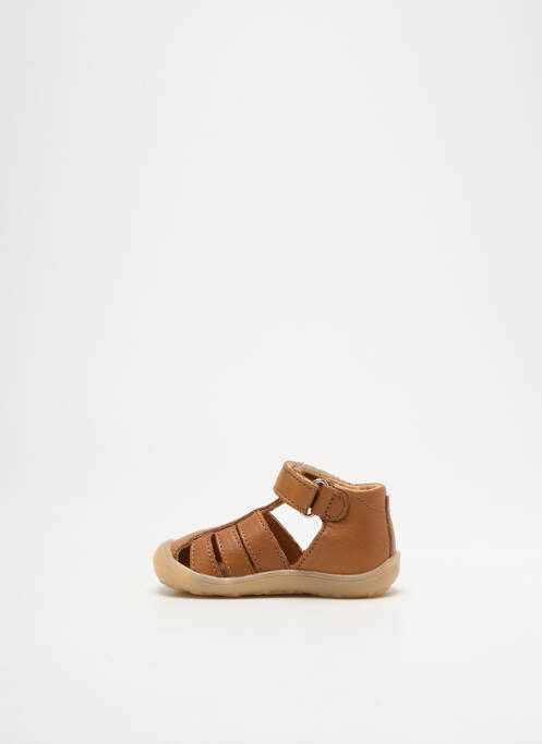 Sandales/nu pieds tissage satiné bout rond marron LITTLE MARY garcon