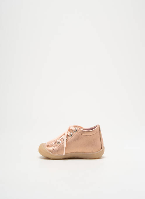 Bottillons tissage satiné bout rond rose LITTLE MARY fille
