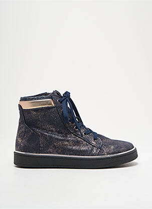 Baskets tissage satiné bout rond bleu BELLAMY fille