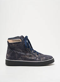 Baskets tissage satiné bout rond bleu BELLAMY fille