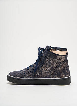 Baskets tissage satiné bout rond bleu BELLAMY fille