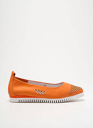 Ballerines tissage satiné talon plat jusqu'à 3cm orange SABRINAS femme