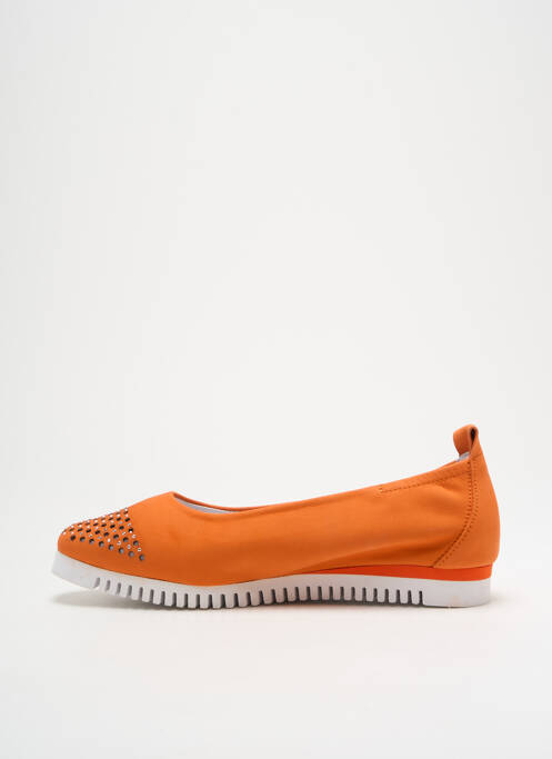 Ballerines tissage satiné talon plat jusqu'à 3cm orange SABRINAS femme