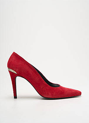 Escarpins nubuck talon de 7 à 9cm rouge MYMA femme