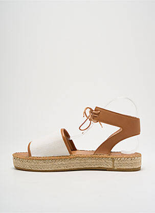 Espadrilles tissage satiné talon plat jusqu'à 3cm blanc L'ESPADRILLE DE NICOLE femme
