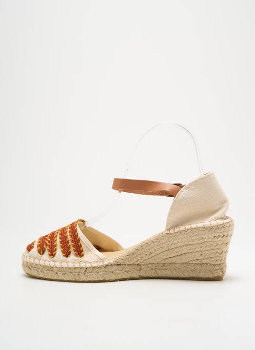 Espadrilles bout rond talon de 4 à 6cm beige NICOLE femme