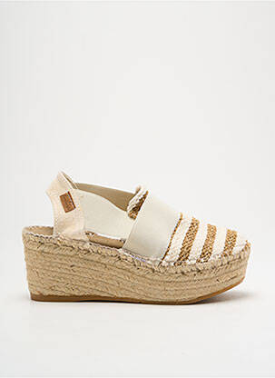 Espadrilles tissage satiné talon de 4 à 6cm beige MONTANE femme
