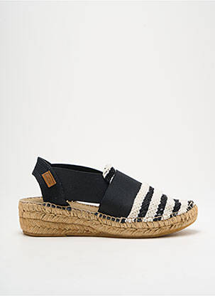 Espadrilles tissage satiné talon de 4 à 6cm noir MONTANE femme