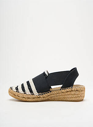 Espadrilles tissage satiné talon de 4 à 6cm noir MONTANE femme