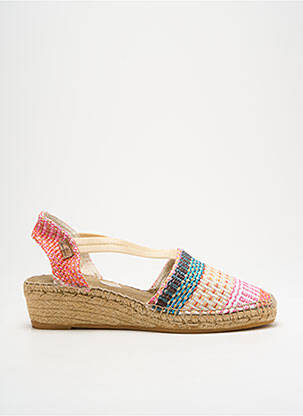 Espadrilles tissage satiné talon de 4 à 6cm rose MONTANE femme