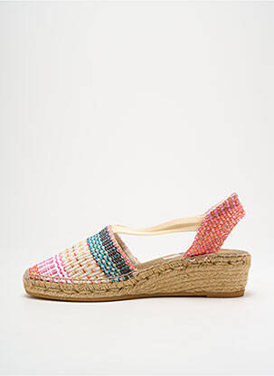 Espadrilles tissage satiné talon de 4 à 6cm rose MONTANE femme
