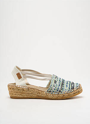 Espadrilles tissage satiné talon de 4 à 6cm vert MONTANE femme