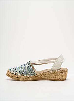 Espadrilles tissage satiné talon de 4 à 6cm vert MONTANE femme