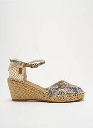 Espadrilles tissage satiné talon de 4 à 6cm beige MONTANE femme