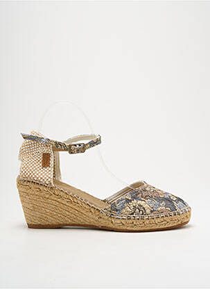 Espadrilles tissage satiné talon de 4 à 6cm beige MONTANE femme