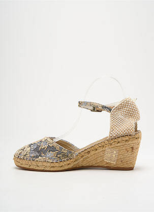 Espadrilles tissage satiné talon de 4 à 6cm beige MONTANE femme