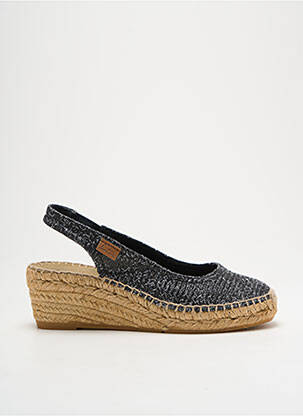 Espadrilles tissage satiné talon de 4 à 6cm noir MONTANE femme