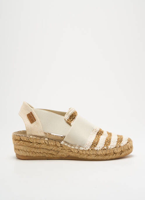 Espadrilles tissage satiné talon de 4 à 6cm beige MONTANE femme