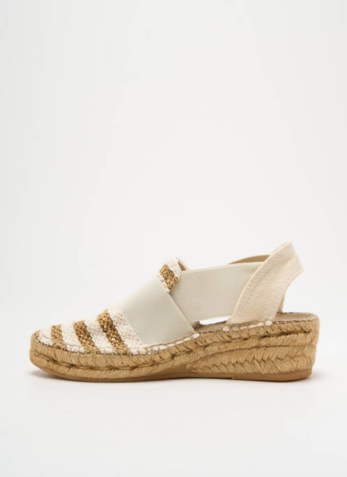 Espadrilles tissage satiné talon de 4 à 6cm beige MONTANE femme