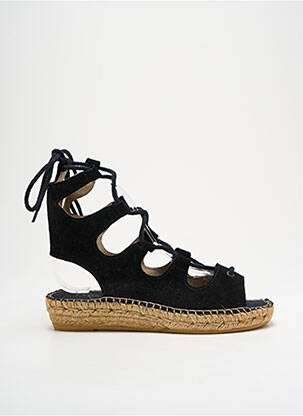 Espadrilles fermeture lacets talon plat jusqu'à 3cm noir NICOLE femme