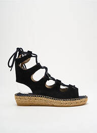 Espadrilles nubuck talon plat jusqu'à 3cm noir NICOLE femme