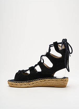 Espadrilles fermeture lacets talon plat jusqu'à 3cm noir NICOLE femme