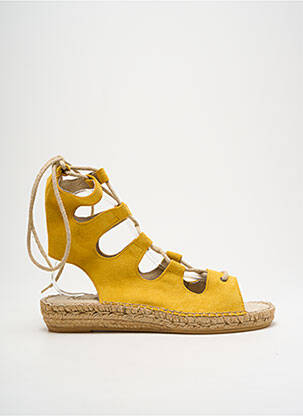Espadrilles fermeture lacets talon plat jusqu'à 3cm jaune NICOLE femme