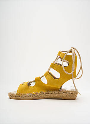 Espadrilles fermeture lacets talon plat jusqu'à 3cm jaune NICOLE femme