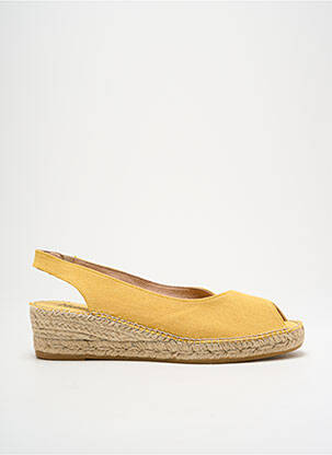 Espadrilles bout ouvert talon de 4 à 6cm jaune NICOLE femme