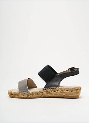Espadrilles tissage satiné talon plat jusqu'à 3cm argent NICOLE femme
