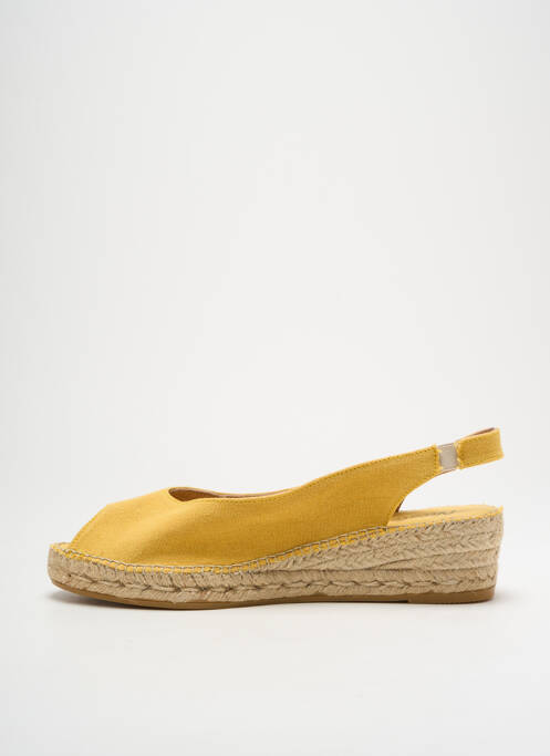 Espadrilles bout ouvert talon de 4 à 6cm jaune NICOLE femme