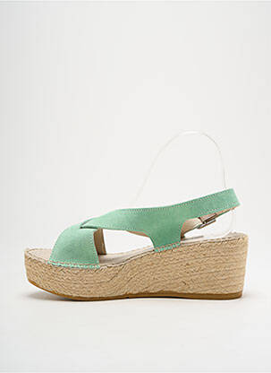 Espadrilles nubuck talon de 4 à 6cm vert NICOLE femme