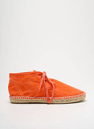 Espadrilles fermeture lacets talon plat jusqu'à 3cm orange NICOLE femme