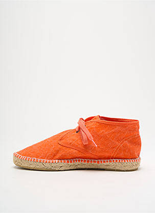 Espadrilles fermeture lacets talon plat jusqu'à 3cm orange NICOLE femme