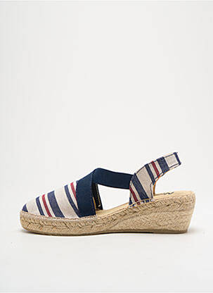 Espadrilles type de semelle amortissante talon de 4 à 6cm bleu NICOLE femme