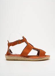 Espadrilles nubuck talon plat jusqu'à 3cm orange NICOLE femme