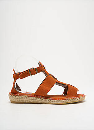 Espadrilles nubuck talon plat jusqu'à 3cm orange NICOLE femme