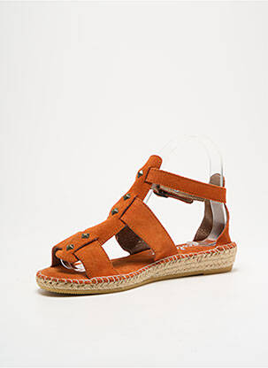 Espadrilles nubuck talon plat jusqu'à 3cm orange NICOLE femme