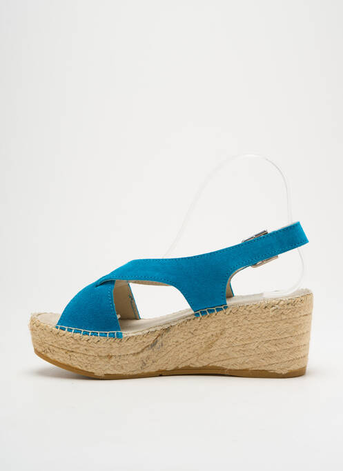 Espadrilles nubuck talon de 4 à 6cm bleu NICOLE femme