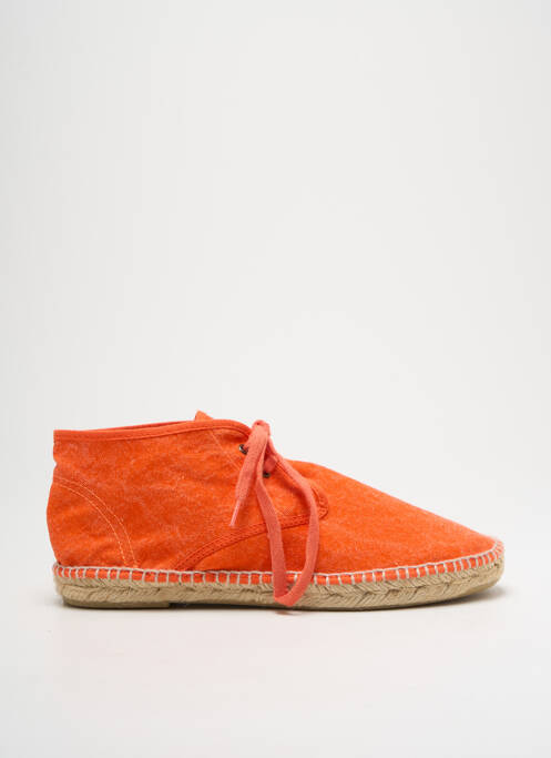 Espadrilles fermeture lacets talon plat jusqu'à 3cm orange NICOLE femme