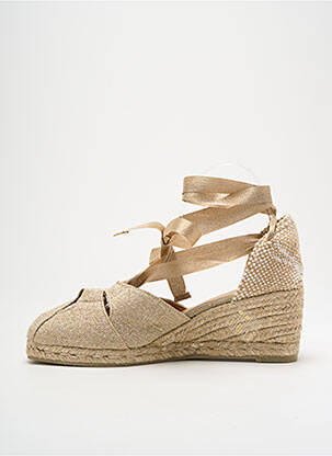 Espadrilles tissage satiné talon de 4 à 6cm or CASTANER femme