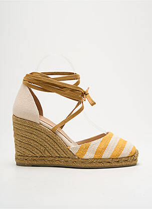 Espadrilles fermeture lacets talon de 7 à 9cm jaune CASTANER femme