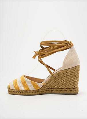 Espadrilles fermeture lacets talon de 7 à 9cm jaune CASTANER femme