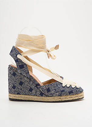Espadrilles fermeture lacets talon de 7 à 9cm bleu CASTANER femme