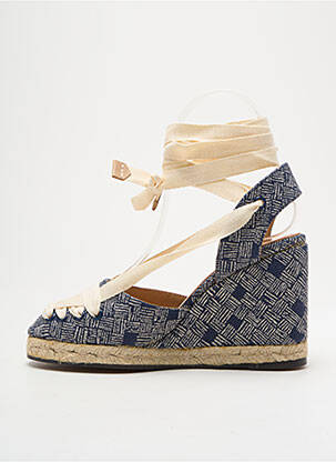 Espadrilles fermeture lacets talon de 7 à 9cm bleu CASTANER femme