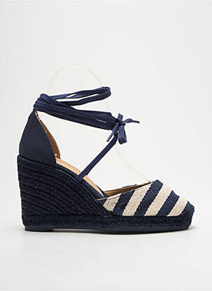 Espadrilles fermeture lacets talon de 7 à 9cm bleu CASTANER femme