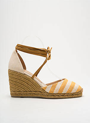 Espadrilles fermeture lacets talon de 7 à 9cm jaune CASTANER femme