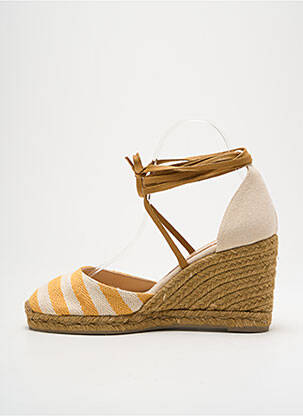 Espadrilles fermeture lacets talon de 7 à 9cm jaune CASTANER femme